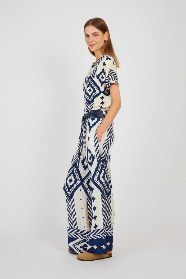 Rene Derhy Pantalon évasé à Motif DANSEUSE