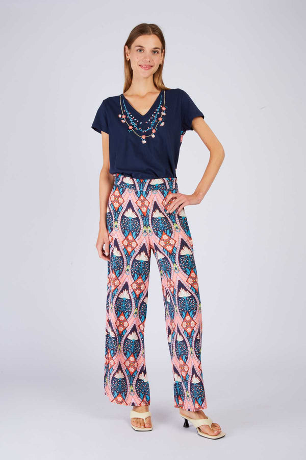 rene derhy Pantalon évasé imprimé DALILA