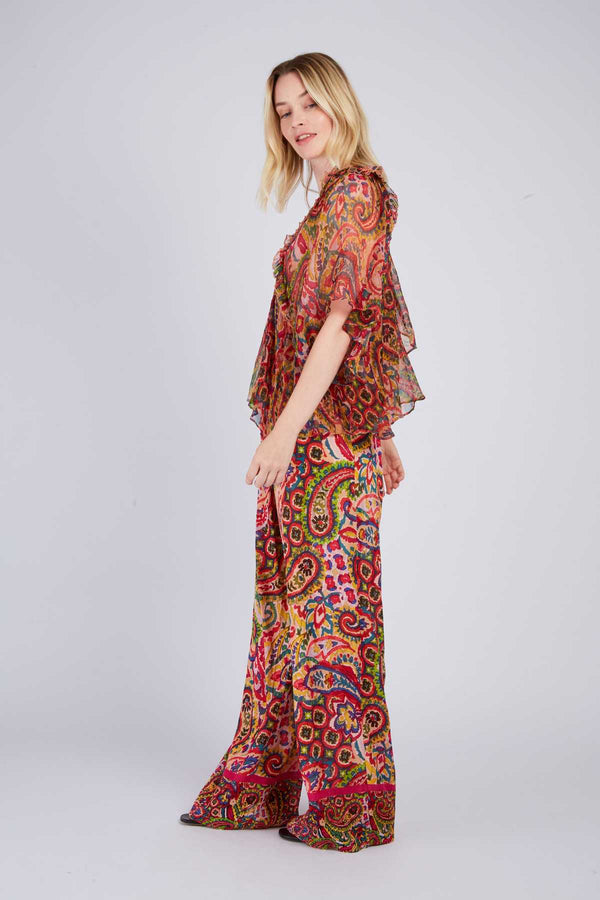 Rene Derhy Pantalon évasé Imprimé DARJEELING