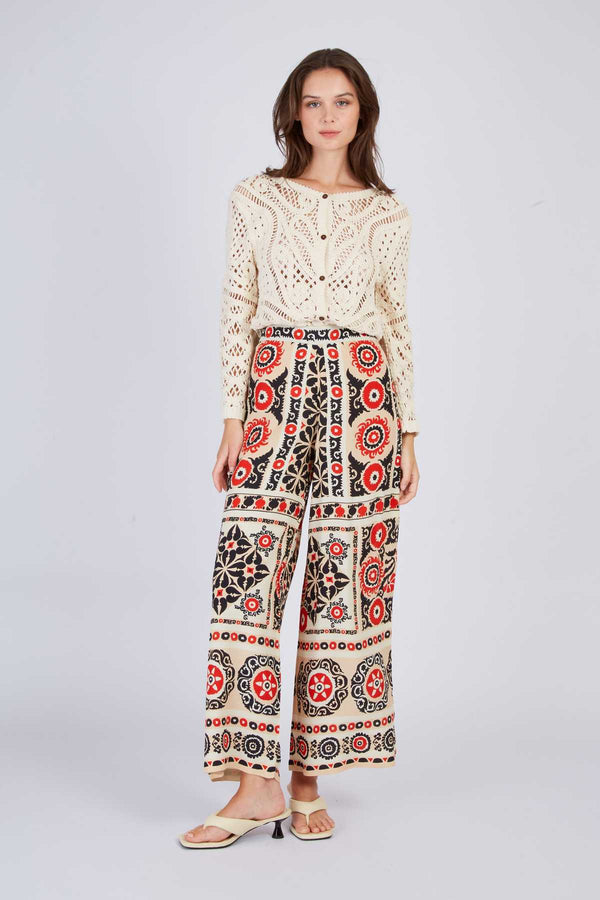 rene derhy Pantalon évasé imprimé DAYTONA