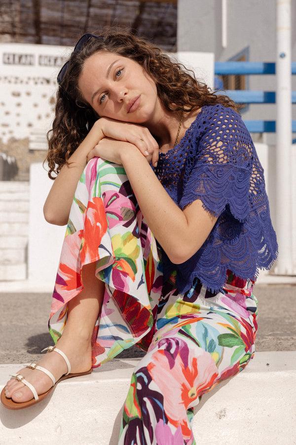 rene derhy Pantalon évasé imprimé DELFINA