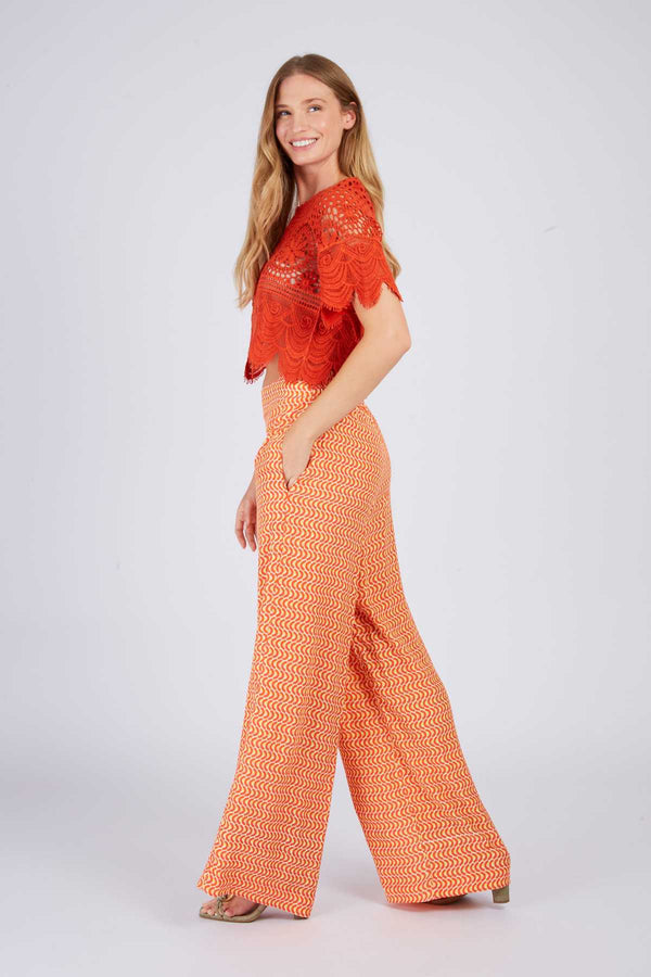 Rene Derhy Pantalon évasé Imprimée DANICA