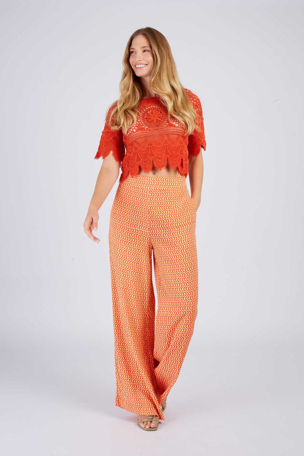 rene derhy Pantalon évasé imprimée DANICA