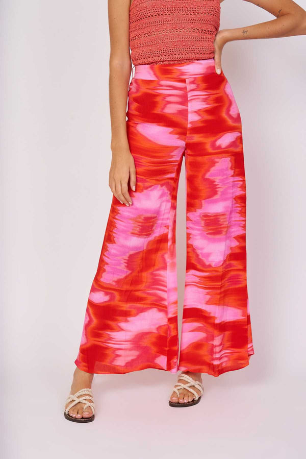 Rene Derhy Pantalon Fluide Imprimé Viscose JET-LAG