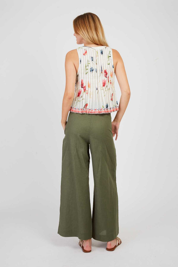 Rene Derhy Pantalon Large Uni En Lin DAISY