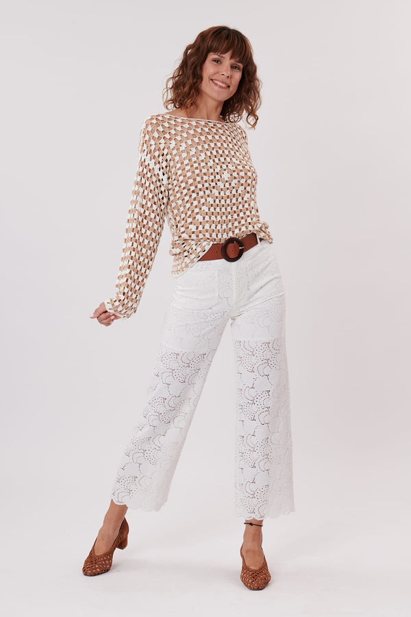 Rene Derhy Pull En Crochet à Manches Longues ZABOU