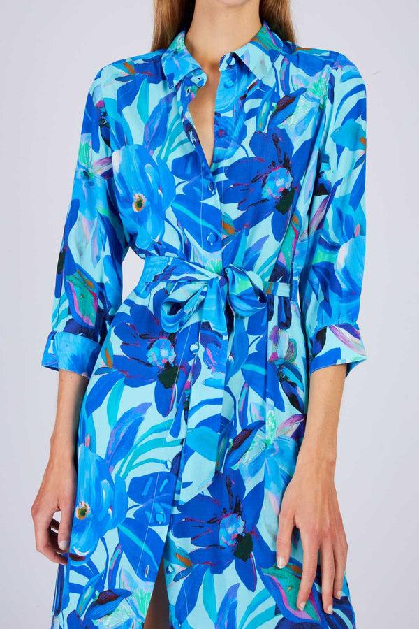 Rene Derhy Robe Chemise Imprimé Floral PINK