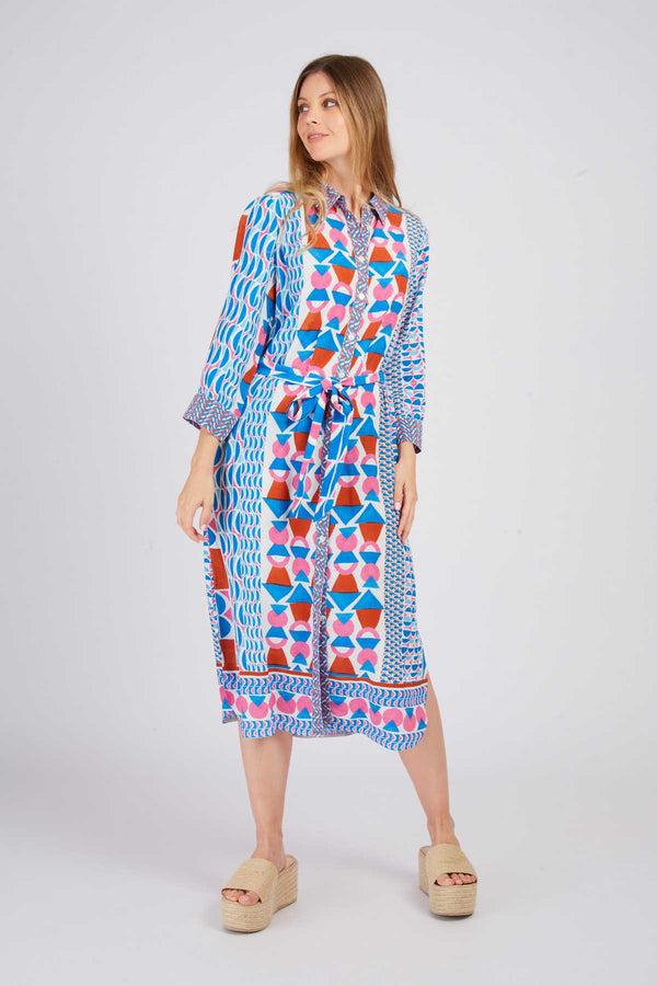 rene derhy Robe chemise imprimée PALAZZO