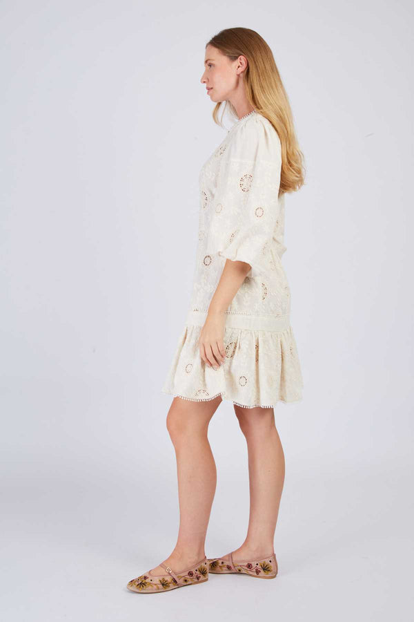 Rene Derhy Robe Courte Brodée CARNAC