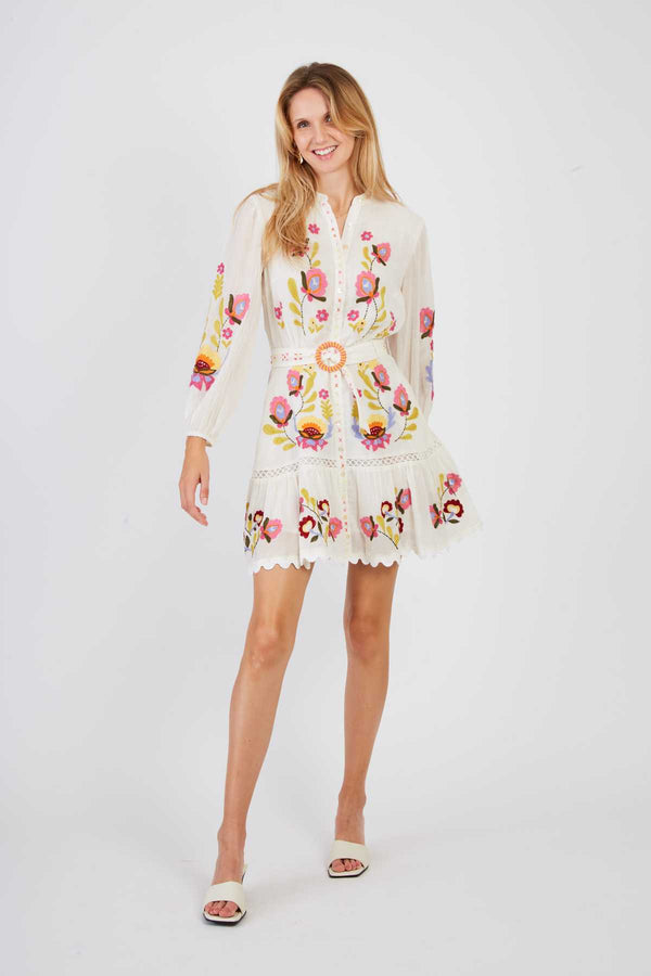 Rene Derhy Robe Courte Brodée CHARLENE