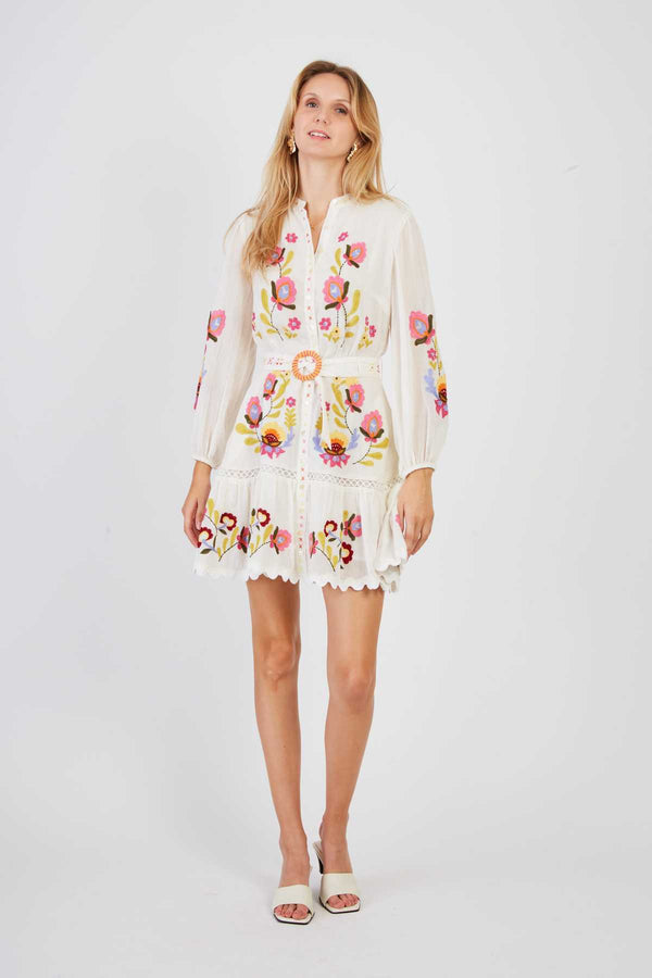 rene derhy Robe courte brodée CHARLENE