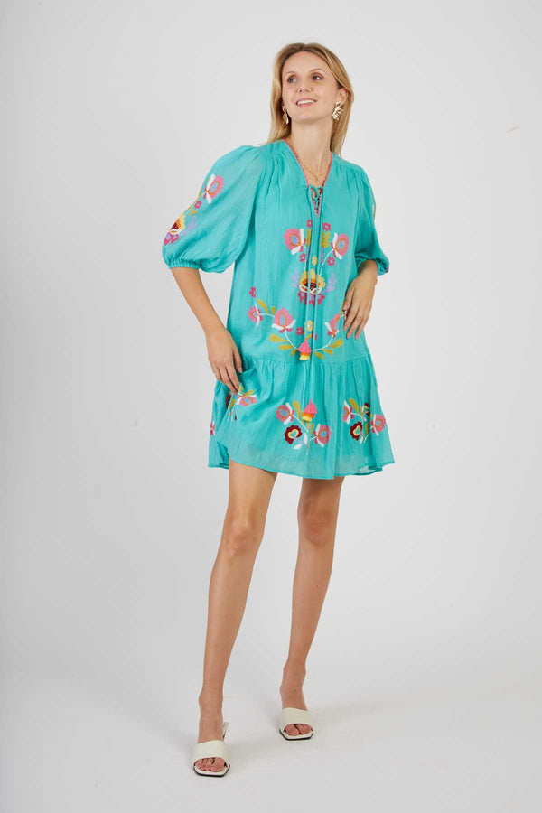 Rene Derhy Robe Courte Brodée CINDY