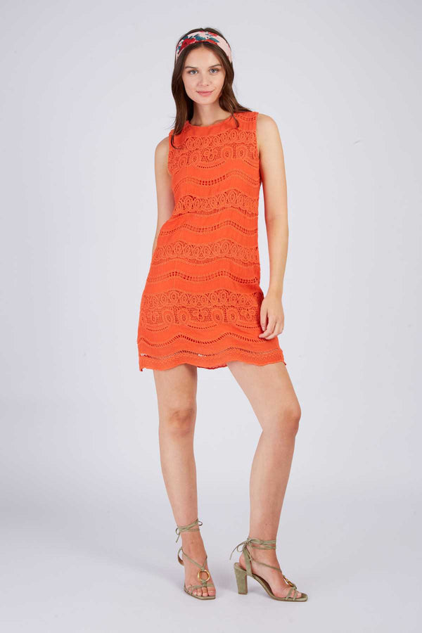 rene derhy Robe courte en dentelle CARLA