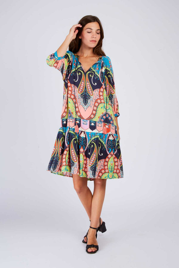 Rene Derhy Robe Courte Imprimée PACIFIQUE