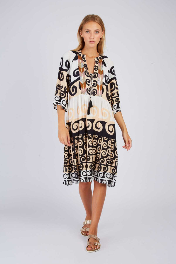 rene derhy Robe courte imprimée PAPRIKA