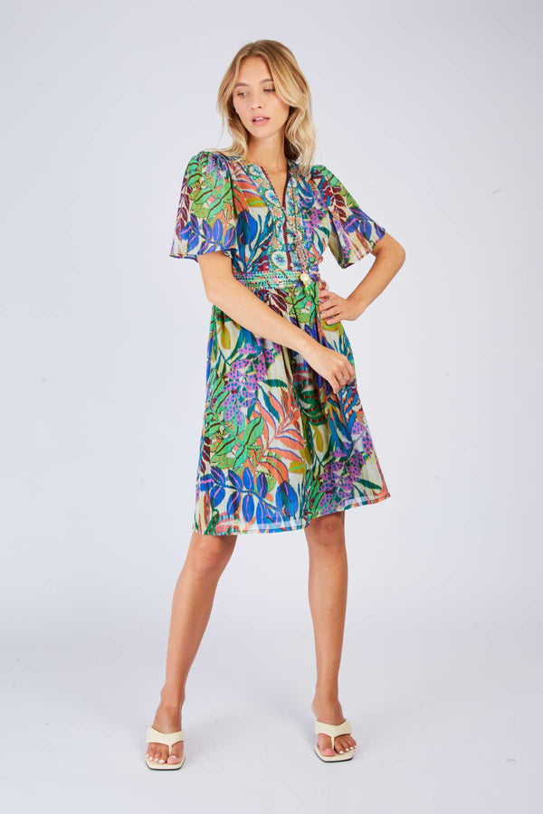 rene derhy Robe courte imprimée PENTAGONE