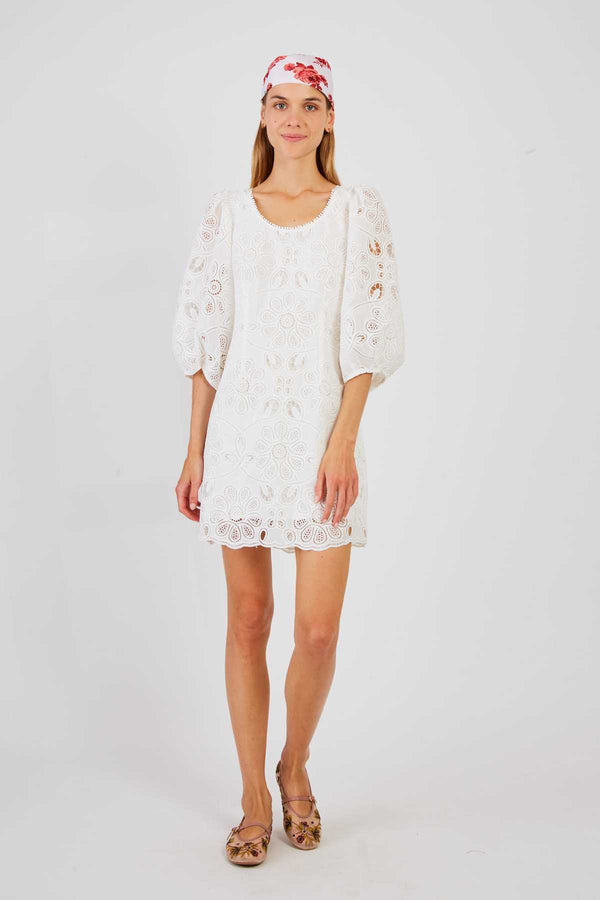 rene derhy Robe courte unie en dentelle CATHY