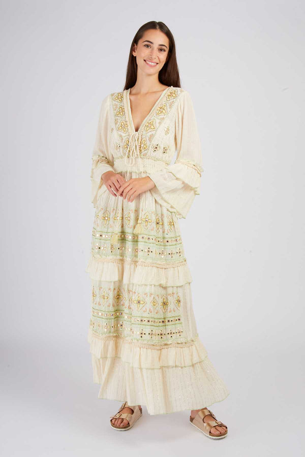 rene derhy Robe longue brodée CADIX