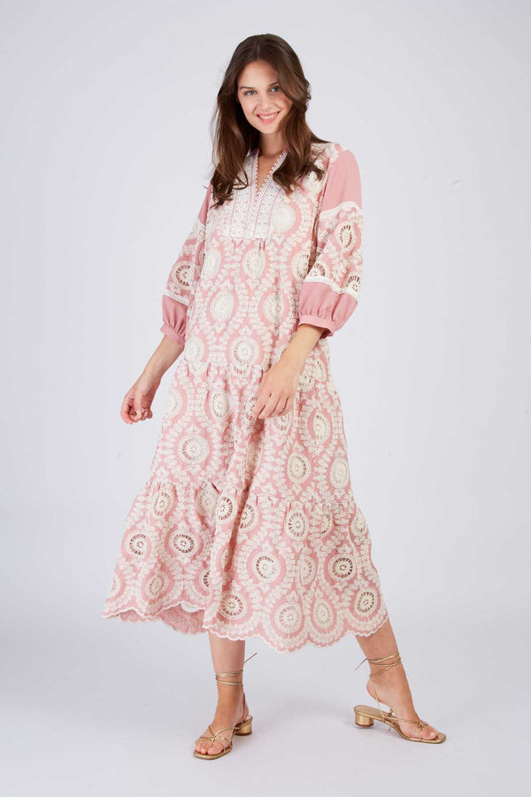 Rene Derhy Robe Longue Brodée CASSANDRE