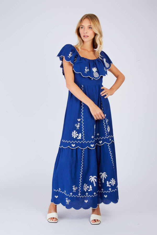 Rene Derhy Robe Longue Brodée CHANCE