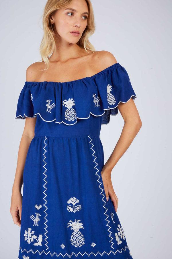 Rene Derhy Robe Longue Brodée CHANCE