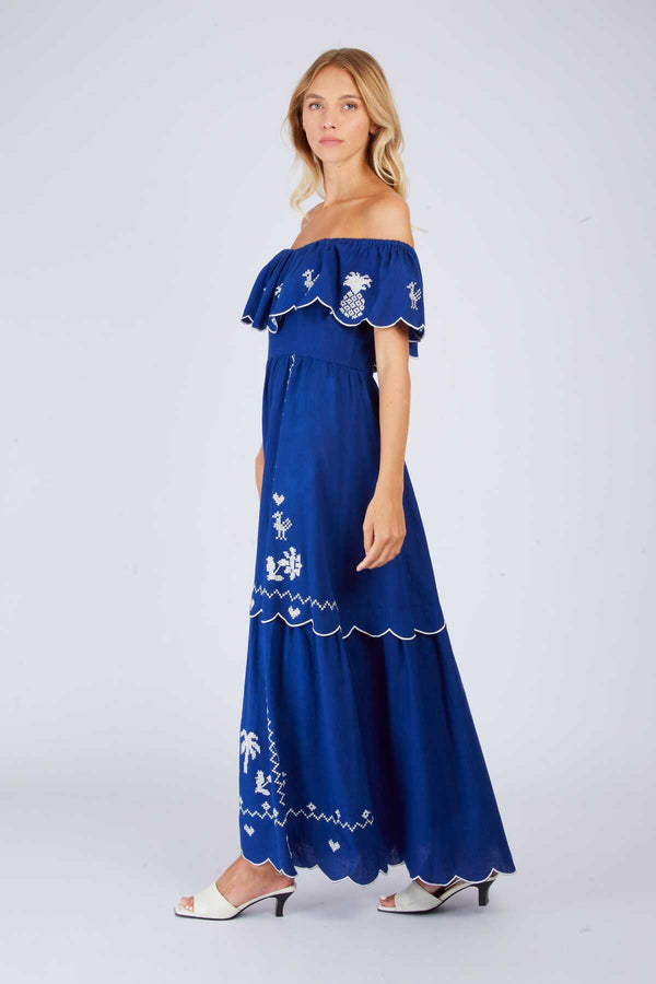 Rene Derhy Robe Longue Brodée CHANCE