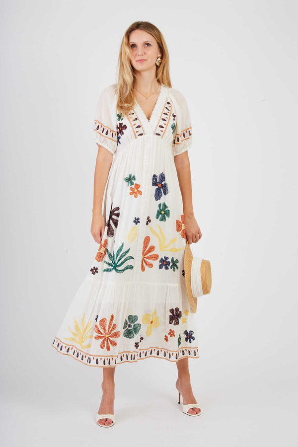 Rene Derhy Robe Longue Brodée CHIMENE