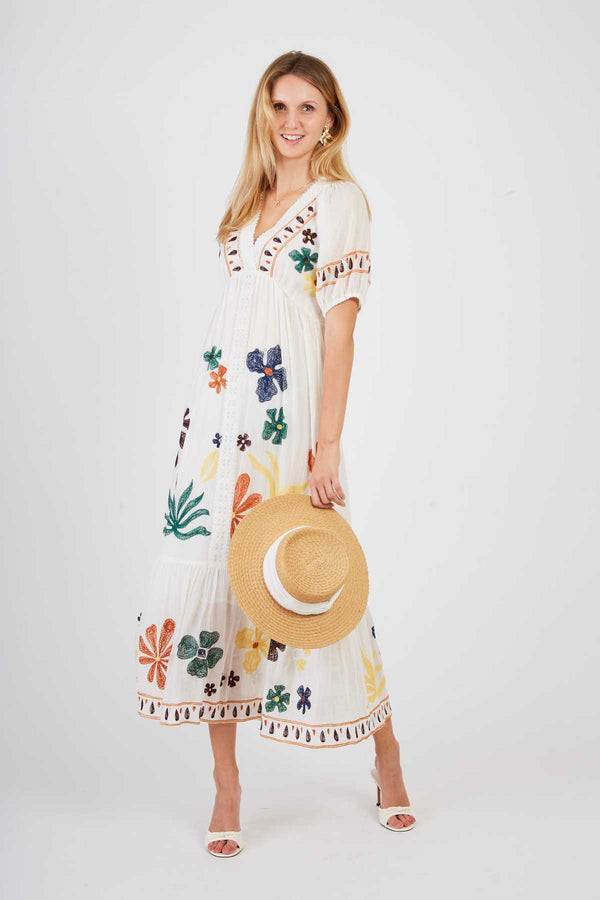 Rene Derhy Robe Longue Brodée CHIMENE