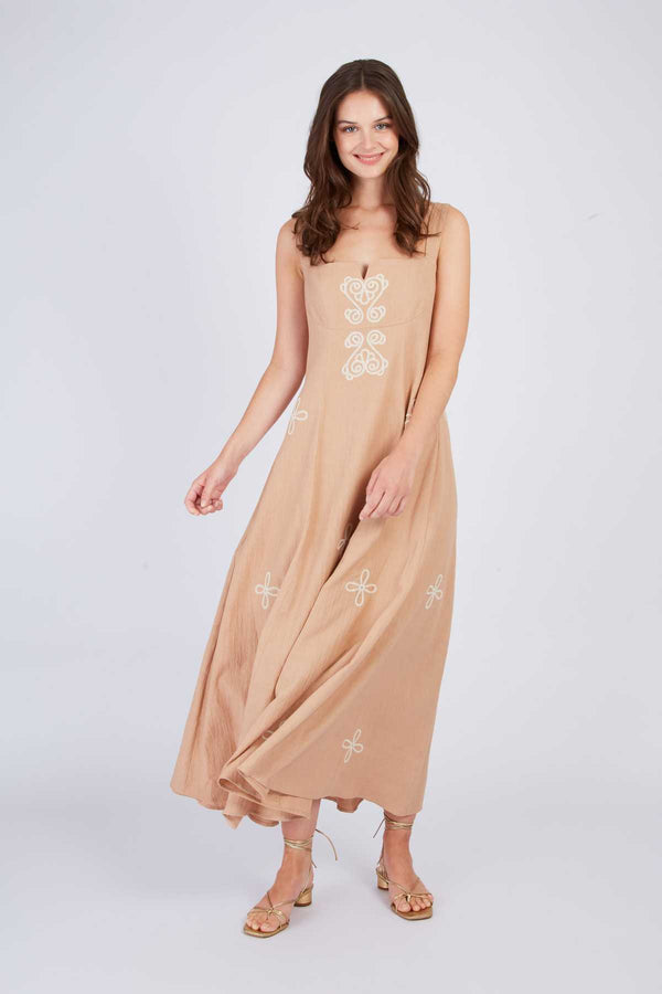 rene derhy Robe longue brodée CLARISSE