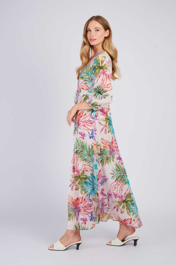 Rene Derhy Robe Longue Fluide Imprimée PIVOINE