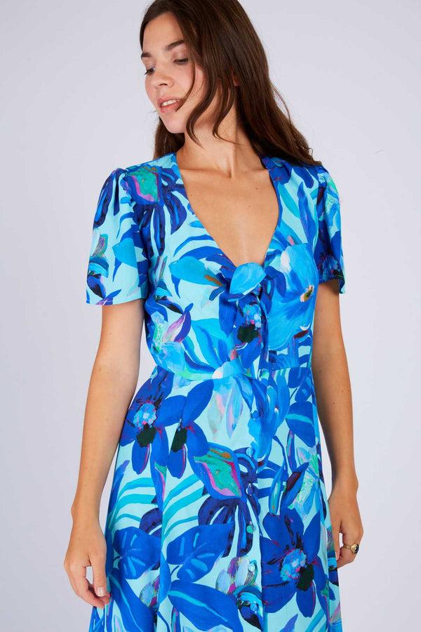 Rene Derhy Robe Longue Imprimée Floral PRUNE