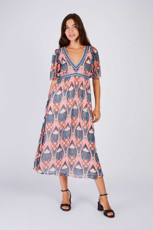 Rene Derhy Robe Longue Imprimée PAPYRUS