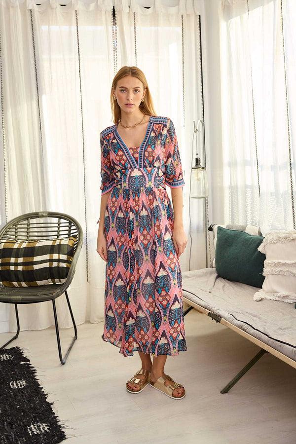 rene derhy Robe longue imprimée PAQUERETTE