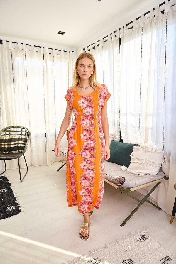 rene derhy Robe longue imprimée PARASOL