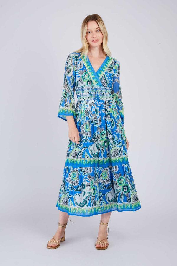 rene derhy Robe longue imprimée PARIS