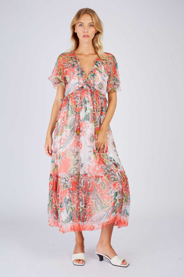 rene derhy Robe longue imprimée PASSION