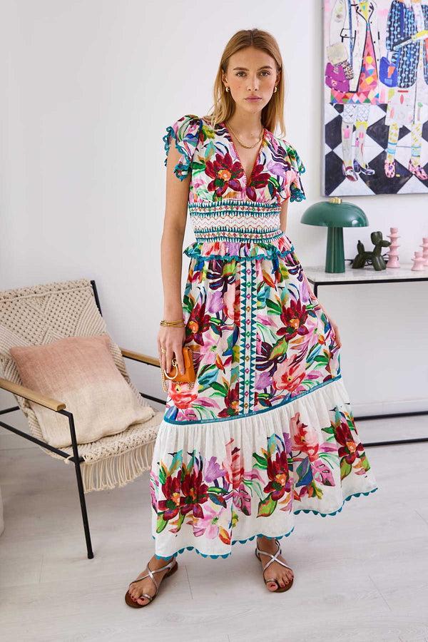 rene derhy Robe longue imprimée PATSY