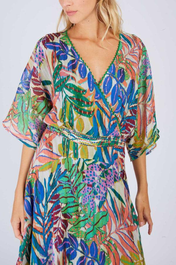 Rene Derhy Robe Longue Imprimée PENSEE