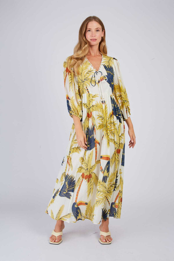 rene derhy Robe longue imprimée PERIGORD