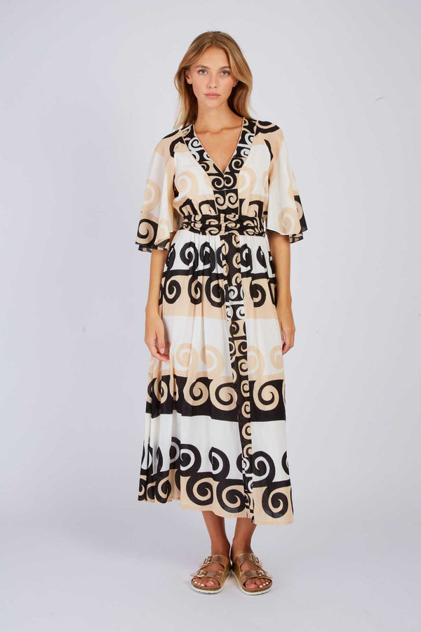 rene derhy Robe longue imprimée PEROU