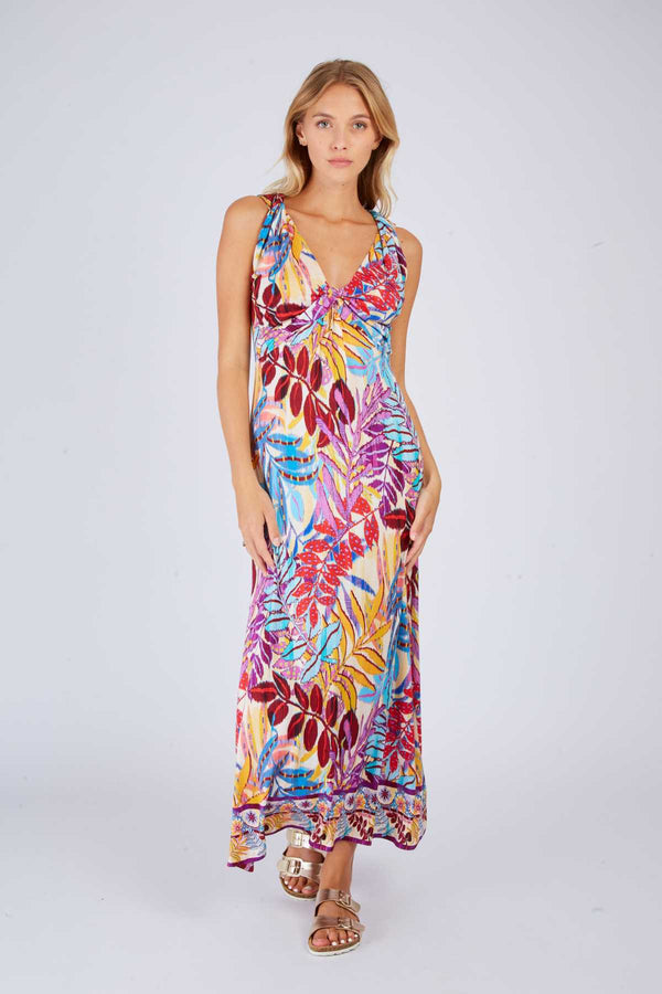 rene derhy Robe longue imprimée PERRUCHE