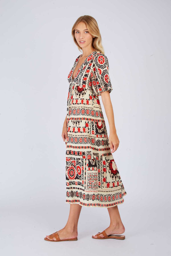 Rene Derhy Robe Longue Imprimée PERSEVERANCE