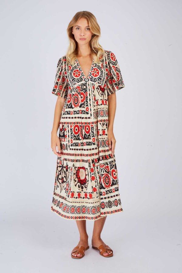 rene derhy Robe longue imprimée PERSEVERANCE