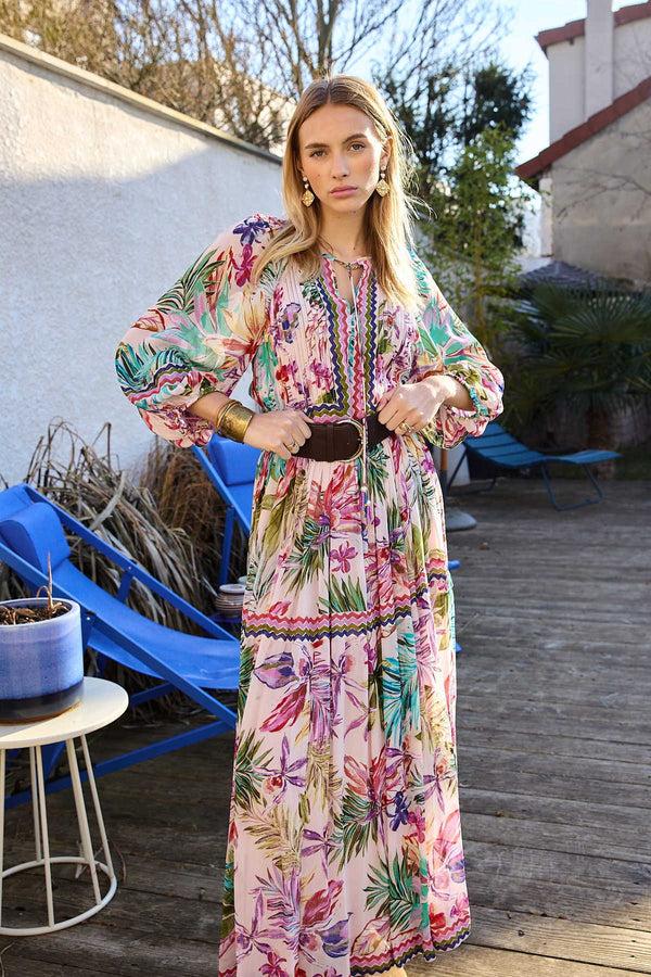 rene derhy Robe longue imprimée PERTHUIS