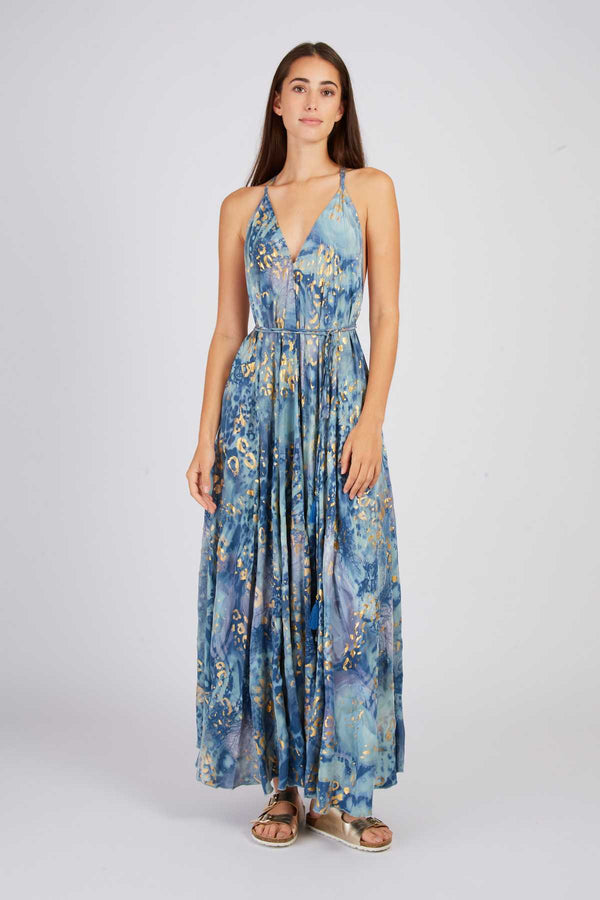 rene derhy Robe longue imprimée PETROPOLIS