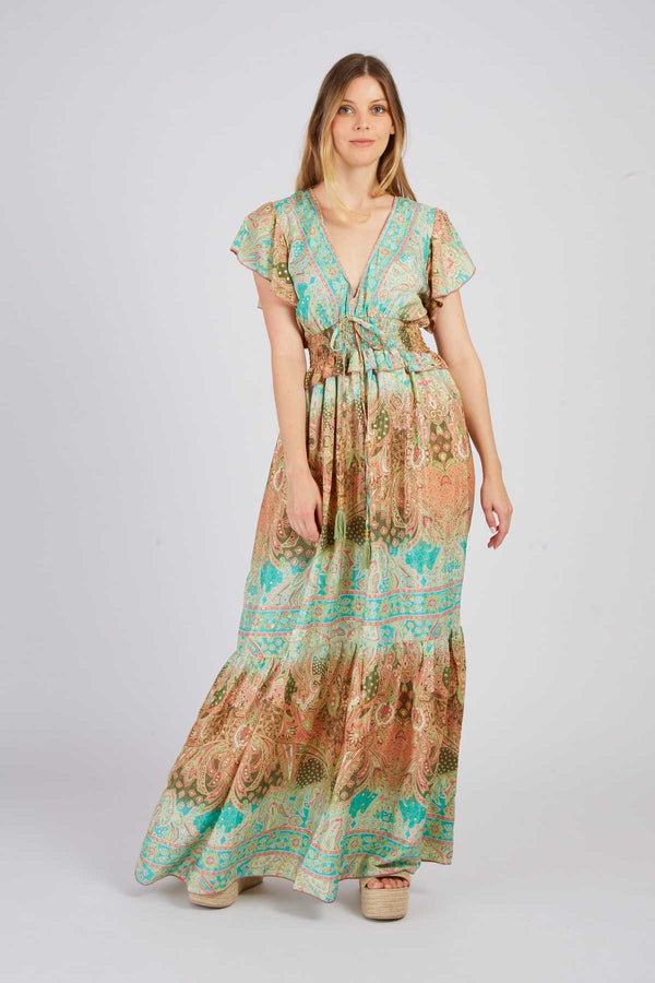 rene derhy Robe longue imprimée PEZENAS