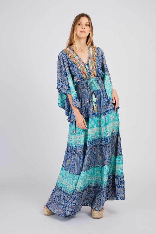 rene derhy Robe longue imprimée PHEBUS