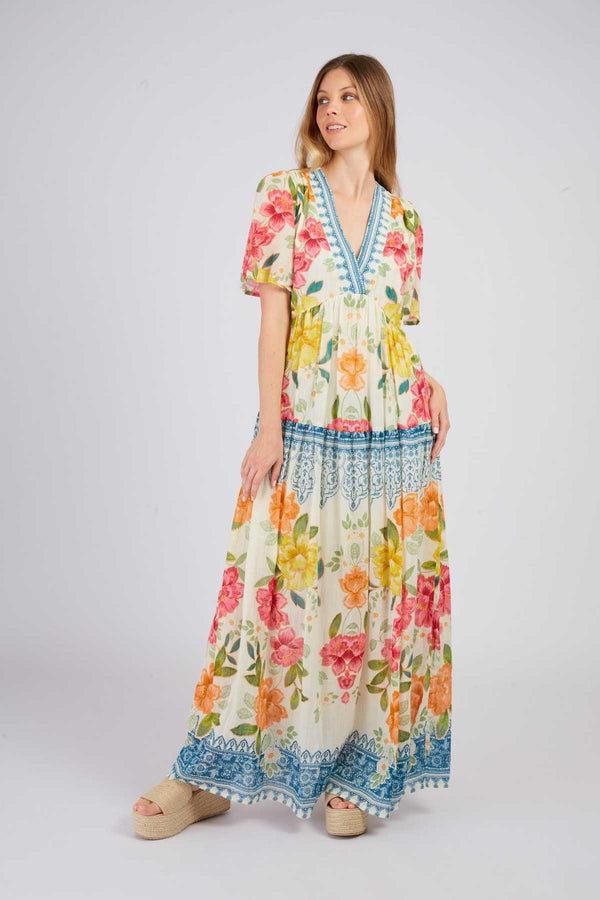 Rene Derhy Robe Longue Imprimée PHILATELIE