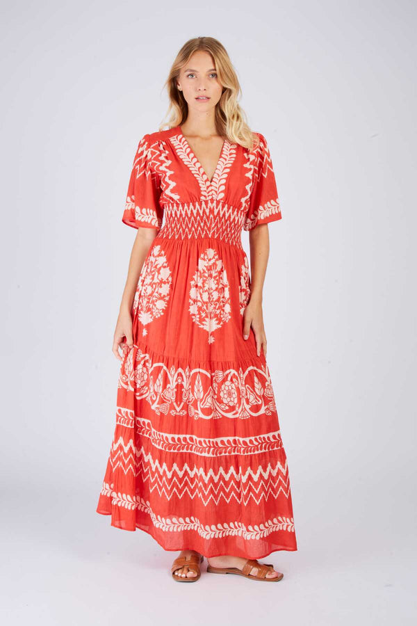 rene derhy Robe longue imprimée POINTILLE