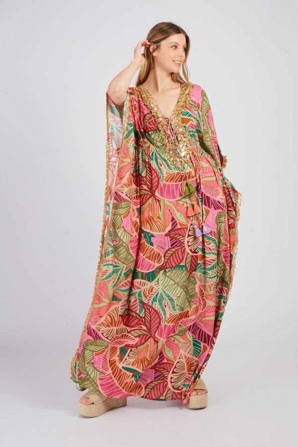 Rene Derhy Robe Longue Imrpimée PUY DE DOME